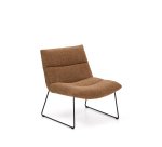 Fauteuil Asen en chenille terracotta et pieds en acier noir FSC 100%