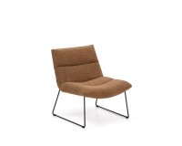 Fauteuil Asen en chenille terracotta et pieds en acier noir FSC 100%