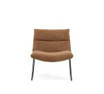 Fauteuil Asen en chenille terracotta et pieds en acier noir FSC 100%