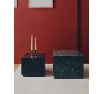 Table auxiliaire Sorein en marbre vert 50 x 50 cm