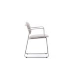 Chaise Meli en chenille beige et structure métallique beige