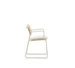 Chaise Meli en placage de frêne avec assise en chenille beige et structure en métal beige