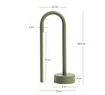 Lampe de table portable Bow en aluminium vert
