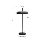 Lampe de table portable Porte en aluminium noir