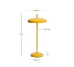 Lampe de table portable Porte en aluminium jaune