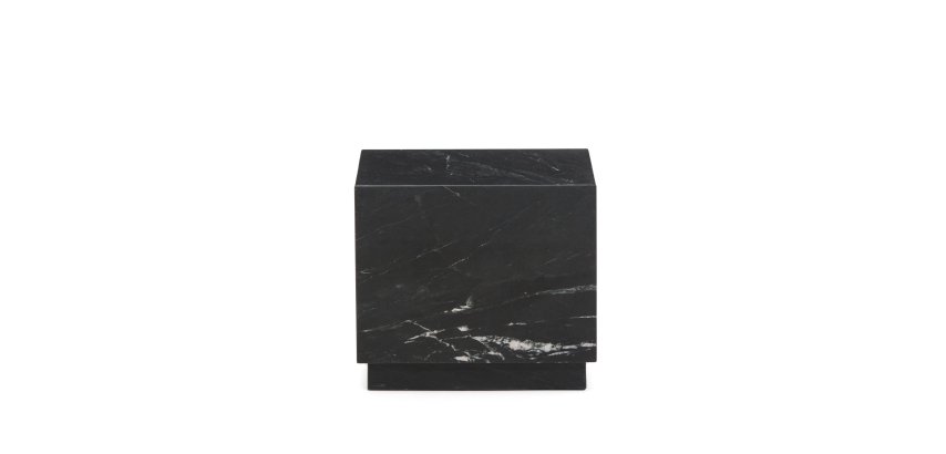 Table auxiliaire Sorein en marbre noir 40 x 40 cm