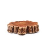 Table basse Tavine en bois d’acacia avec finition blanchie et roulettes Ø 85 cm