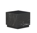 Table auxiliaire Sorein en marbre noir 40 x 40 cm