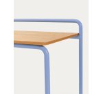 Bureau Tinn en placage de frêne et structure en métal bleu 82 x 45 cm