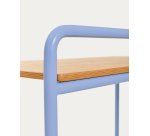 Bureau Tinn en placage de frêne et structure en métal bleu 82 x 45 cm