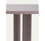 Sedalis round outdoor table in steel with taupe aluminium top Ø80cm