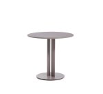 Sedalis round outdoor table in steel with taupe aluminium top Ø80cm