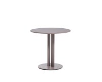 Table ronde d’extérieur Sedalis en acier avec plateau en aluminium taupe Ø 80 cm