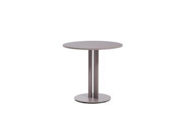 Table ronde d’extérieur Sedalis en acier avec plateau en aluminium taupe Ø 80 cm