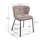 Chaise Ciselia tissus chenille pieds acier