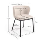 Chaise Ciselia tissus chenille pieds acier