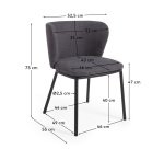 Chaise Ciselia tissus chenille pieds acier