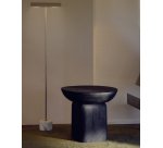 Auxiliary table Ovak in acacia wood with black finish Ø 50 cm