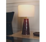 Drava table lamp in burgundy ceramic with cotton shade