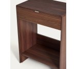 Console Norlen avec tiroir et étagère en placage de noyer 60 x 81 cm