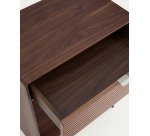 Console Norlen avec tiroir et étagère en placage de noyer 60 x 81 cm