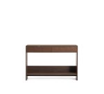 Console Norlen 2 drawers and 1 shelf in walnut veneer 120 x 81 cm