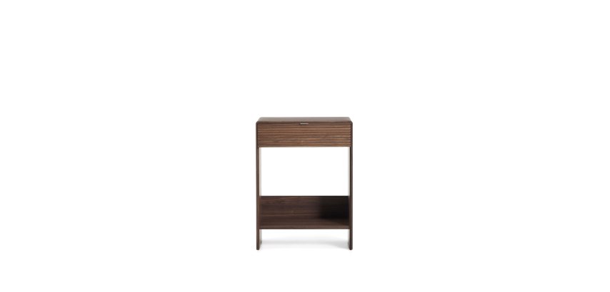 Console Norlen with drawer and shelf in walnut veneer 60 x 81 cm