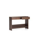 Console Norlen 2 drawers and 1 shelf in walnut veneer 120 x 81 cm