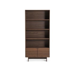 Norlen walnut veneer shelving unit FSC Mix Credit 90 x 190cm