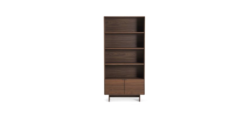 Étagère Norlen en placage de noyer 90 x 190 cm