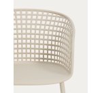 DE_Chaise d’extérieur Tenaro en plastique avec structure en acier beige