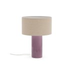 Lampe de table Toneric en céramique avec finition lilas et coton
