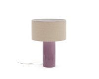 Lampe de table Toneric en céramique avec finition lilas et coton