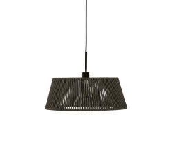 DE_Abat-jour pour suspension Aldet en corde chinée noire et verte Ø 46 cm