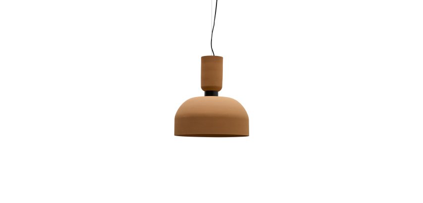 Nibla ceiling lamp in terracotta-effect metal Ø40cm