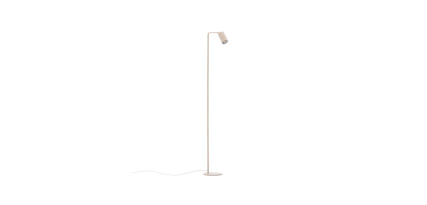 Lampadaire Manie en métal avec finition texturée beige