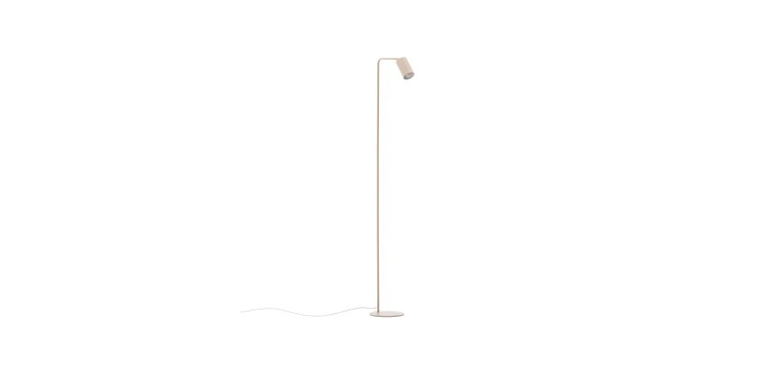 Manie metal floor lamp with beige textured finish