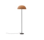 Lampadaire Nibla en métal noir et abat-jour avec effet terre cuite