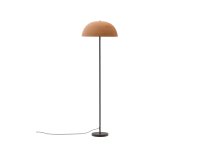 Lampadaire Nibla en métal noir et abat-jour avec effet terre cuite