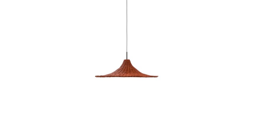 Abat-jour pour suspension Bladia en rotin avec finition terracotta Ø 70 cm