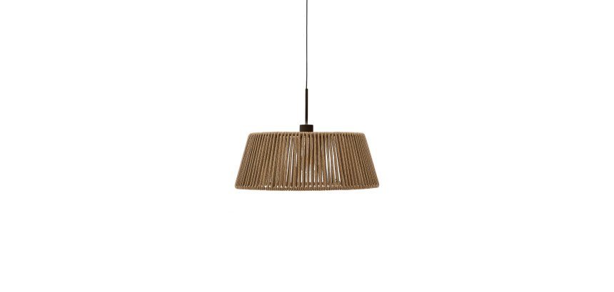 Aldet ceiling lampshade in beige mottled rope cord Ø46cm