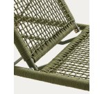 Lettino Dandara in acciaio, corda verde e gambe in legno massello di acacia FSC 100%