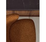 Tabouret Ciselia en chenille épaisse terracotta et pieds en acier avec finition noire FSC Mix Credit 75 cm