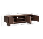 Meuble TV Norlen 3portes en placage de noyer 150 x 40 cm