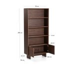 Étagère Norlen en placage de noyer 90 x 190 cm