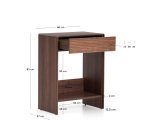 Console Norlen avec tiroir et étagère en placage de noyer 60 x 81 cm