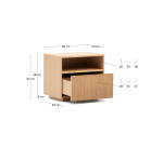 Table de nuit Helvine 1 tiroir en placage de chêne 60 x 52 cm FSC 100 %