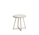 DE_Table d’appoint ronde Tella en acier galvanisé et carreaux beiges Ø45 cm