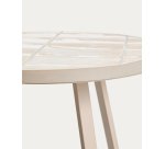DE_Table d’appoint ronde Tella en acier galvanisé et carreaux beiges Ø45 cm