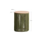 Dandara side table in steel, green rope cord and solid acacia wood Ø40cm FSC 100%